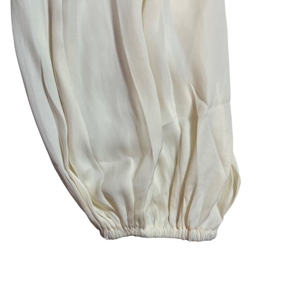 NWT GLAM Cream High Neck Balloon Long Sleeve Blouse Top - Size Large - Picture 8 of 11